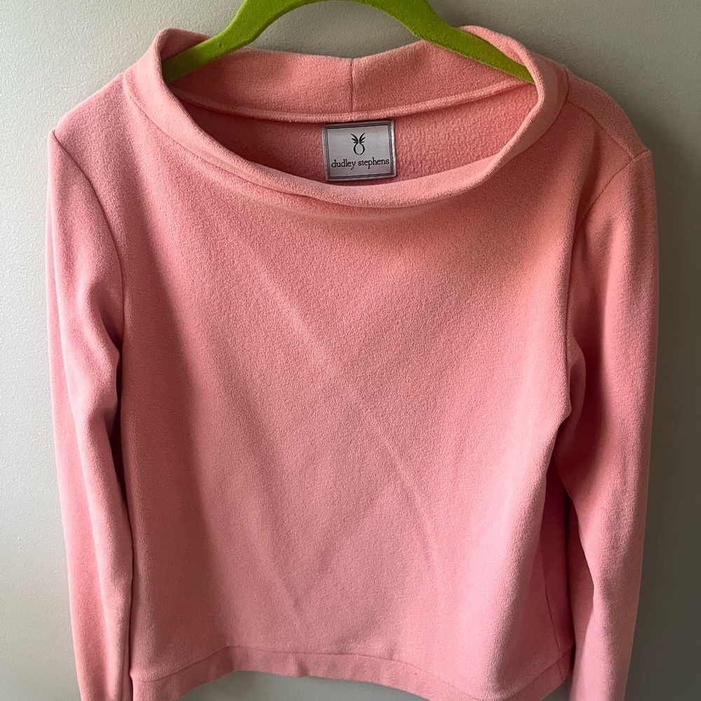 Coral Terry Fleece Brighton Boatneck